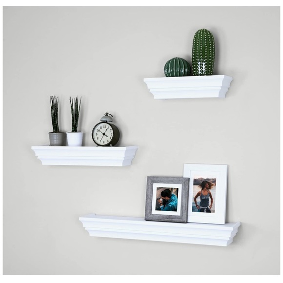Victorian Wall Ledge and Shelf, Set of 3, White - Picture 2 of 7